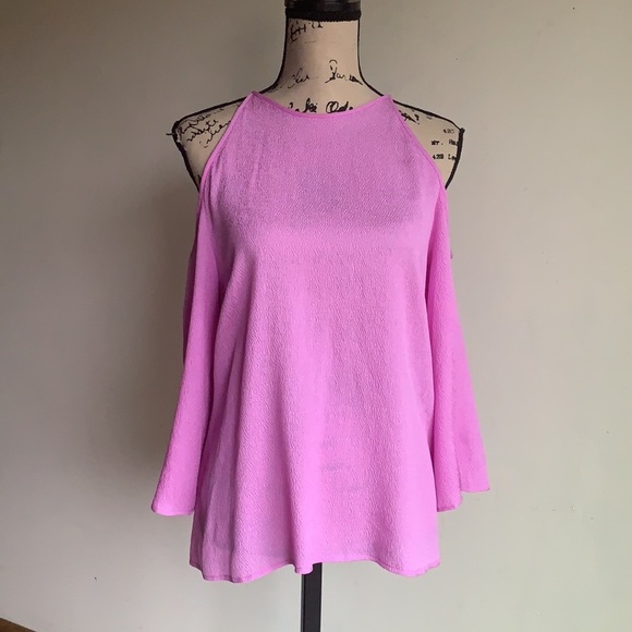 Halston Heritage Dark Tulip Silk Blouse - Picture 5 of 13